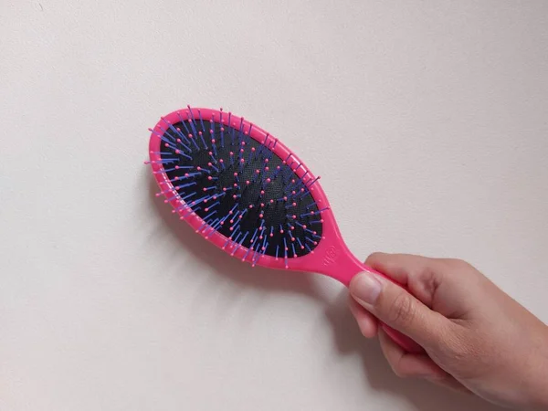 Bogor Indonesia Nov 2022 Pink Wet Brush Comb Untangle Hair — Stock Photo, Image