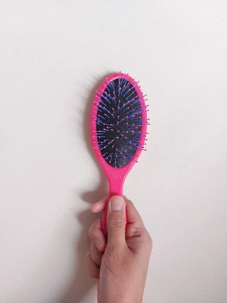 Bogor Indonesia Nov 2022 Pink Wet Brush Comb Untangle Hair — Stock Photo, Image