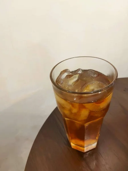 Чай Льдом Стакане Свежий Холодный — стоковое фото