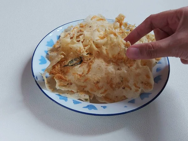 Rempeyek Rebon Ini Adalah Chip Tradisional Dari Indonesia Terbuat Dari — Stok Foto