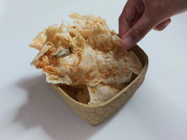 Rempeyek Lehnt Sind Traditionelle Chips Aus Indonesien Hergestellt Aus Mehl — Stockfoto