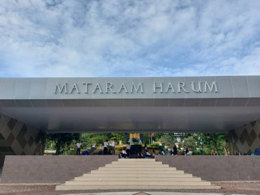 Lombok,indonesia-feb 6 2023: taman sangkareang. Located in mataram, lombok tengah, indonesia. One of famous landmark in lombok. There are field and park for tourism