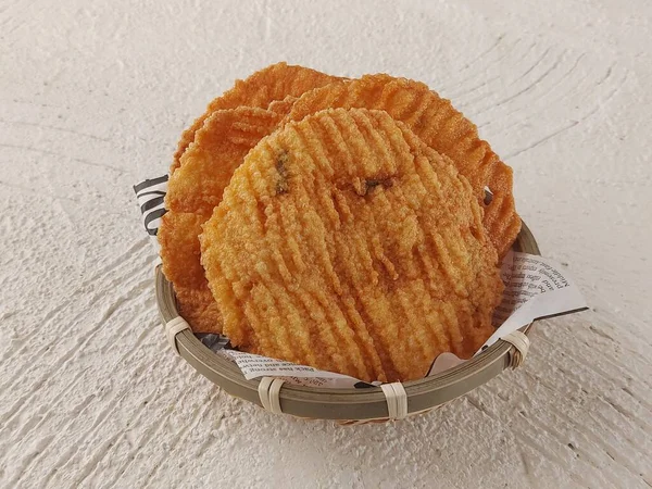 Kicimpring Singkong Det Traditionella Chips Från Indonesien Tillverkad Kassava — Stockfoto