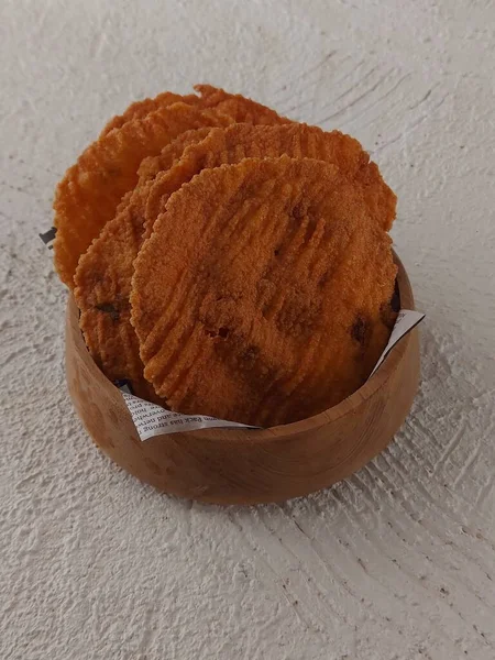 Rúgd Singkong Hagyományos Indonéziai Chips Kasszavából Készült — Stock Fotó