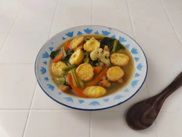 Sapo Tahu Indonésio Chinês Udish Tradicionalmente Cozinhado Normalmente Servido Inclaypot — Fotografia de Stock