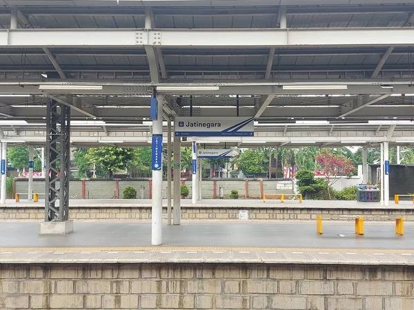 Jakarta Indonésie Août 2023 Gare Jatinegara Situé Frontière Entre Les — Photo