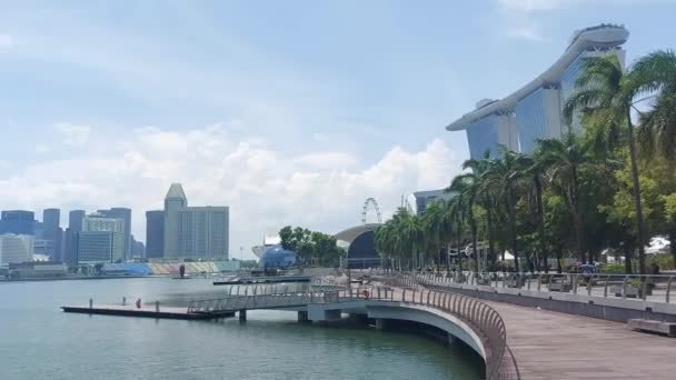Σιγκαπούρη Αυγούστου 2023 Μαρίνα Μπέι Σαντς Είναι Μια Ολοκληρωμένη Resortfrontingmarina — Αρχείο Βίντεο