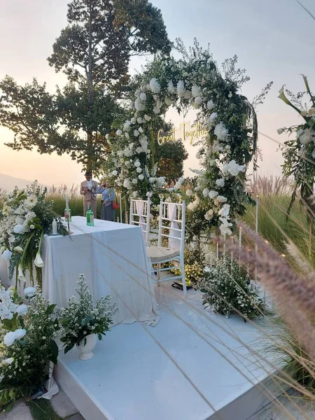Salatiga Indonézia Szeptember 2023 Gyönyörű Esküvői Helyszín Kerti Partira Esztétikai — Stock Fotó