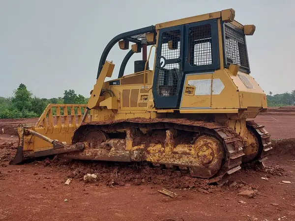 Depok Indonesia Dec 2023 Lagarta D6G Bulldozer Trata Modelo Escavadeira — Fotografia de Stock