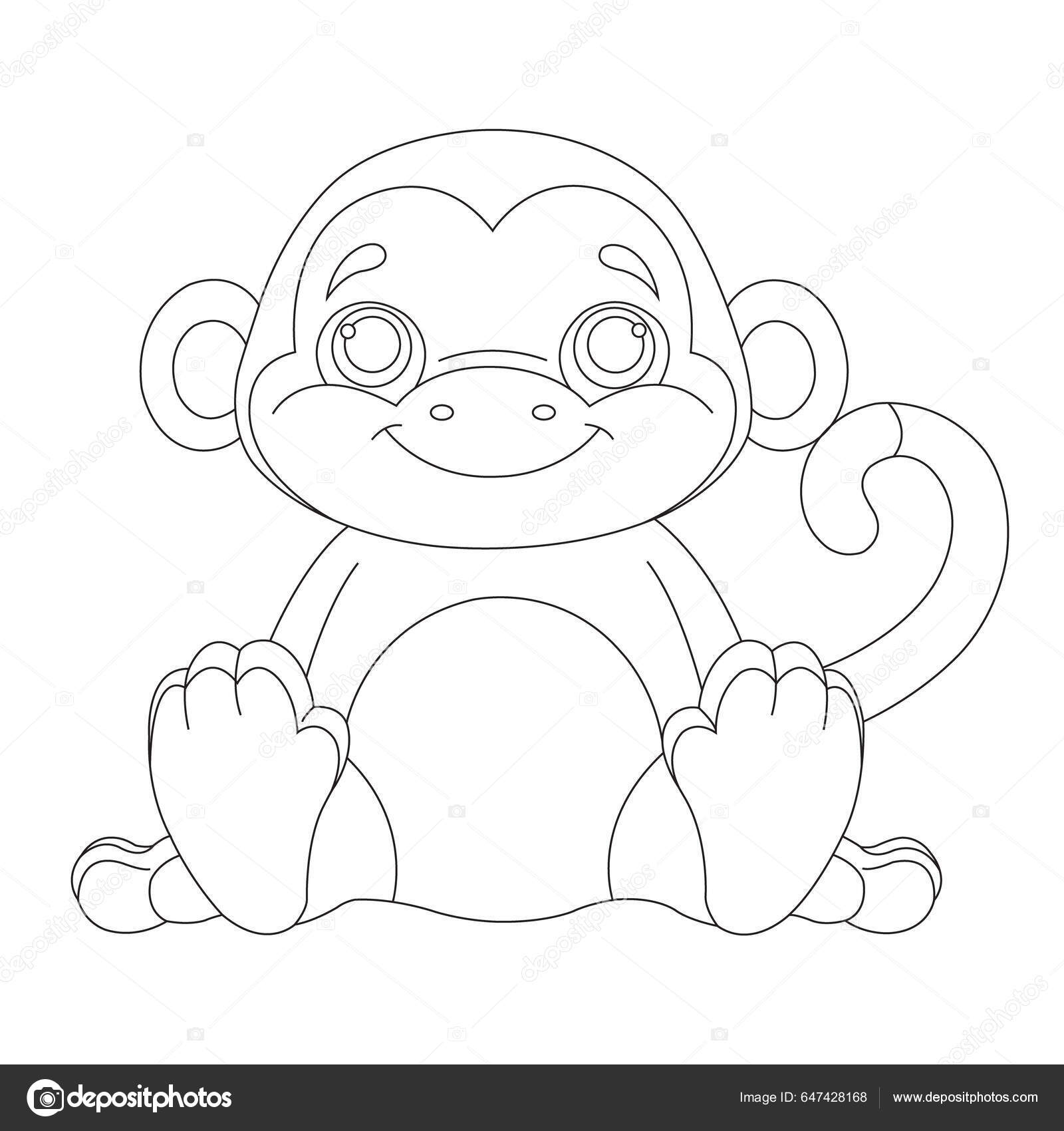 Desenho de sorriso de macaco para colorir