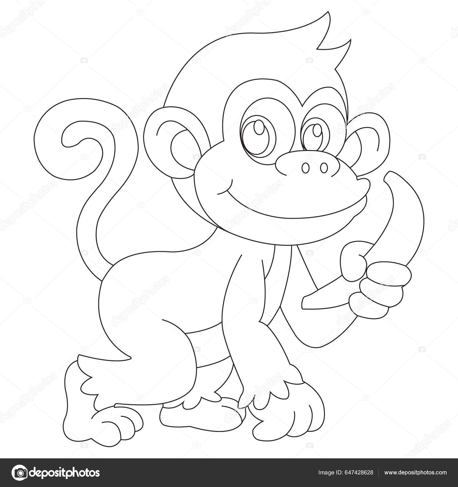 desenho de ícone de macaco. animal zoológico símbolo vetor crianças livro  de colorir 9749899 Vetor no Vecteezy