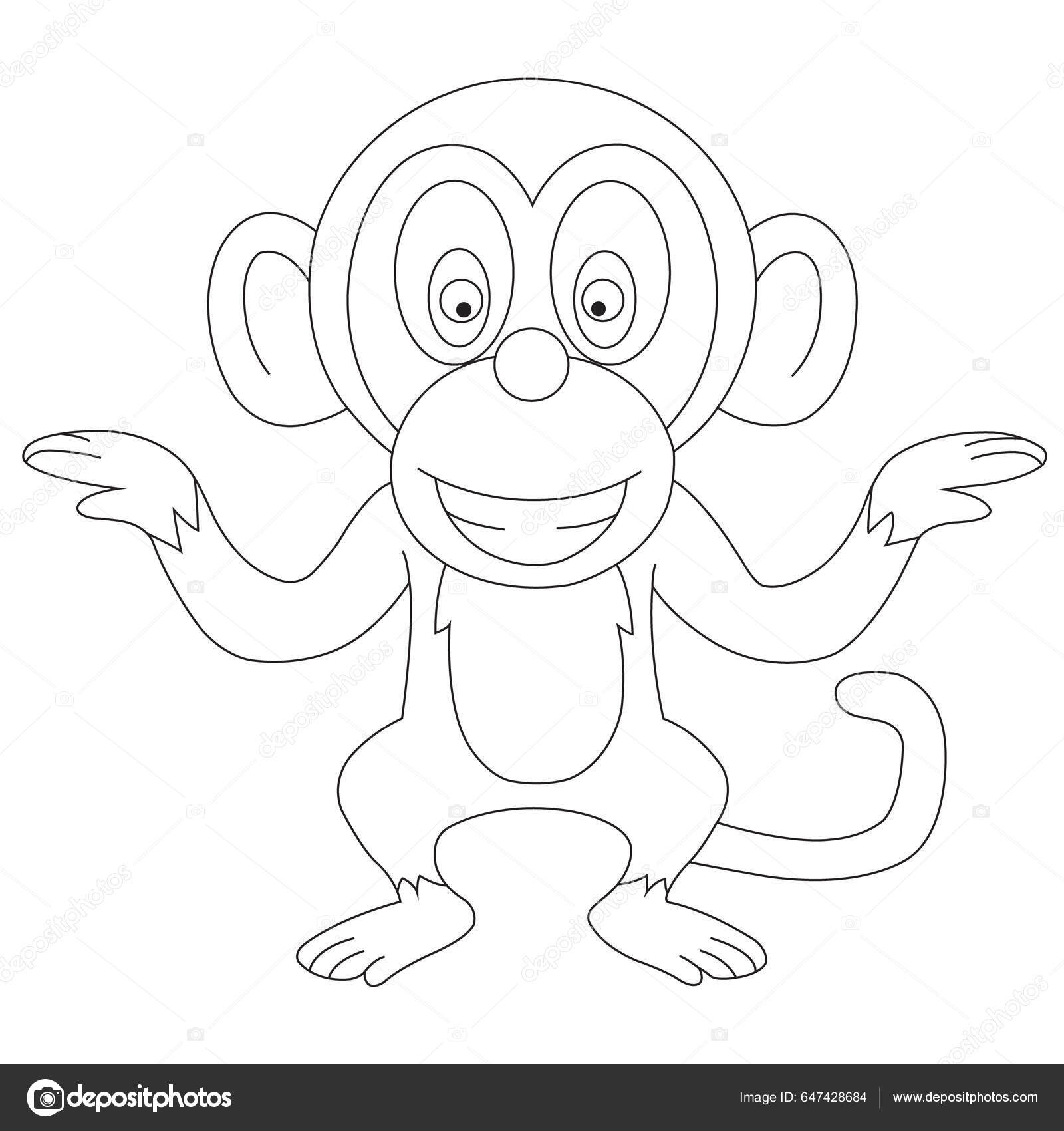 Vector Illustration Of Cartoon Monkey - Coloring Book Royalty Free SVG,  Cliparts, Vectors, and Stock Illustration. Image 19006213.