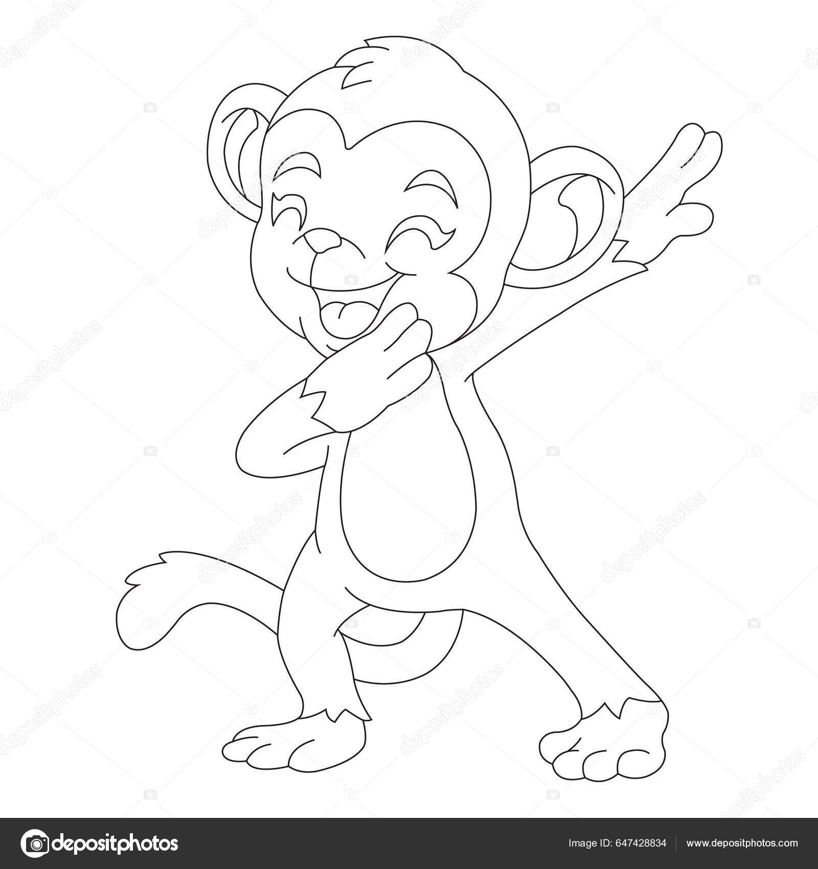 Desenho de macaco da página do livro para colorir