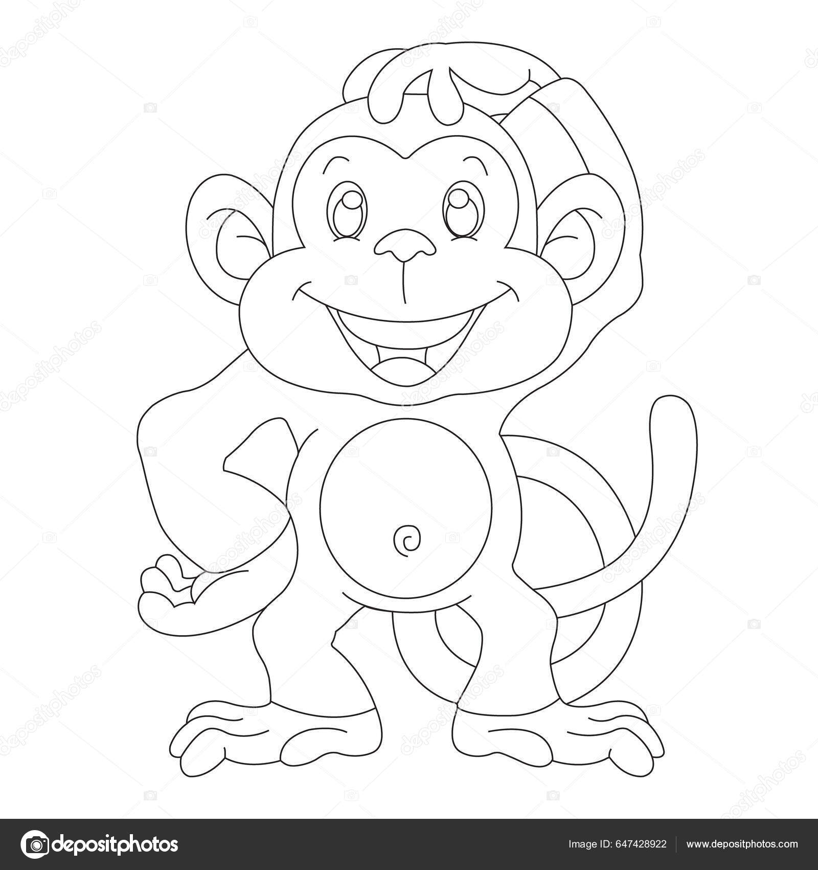 Desenho de sorriso de macaco para colorir