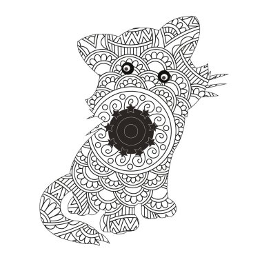 Yetişkinler için Zentangle kedi mandala boyama sayfası Noel kedisi çiçekli hayvan antistresi boyama kitabı