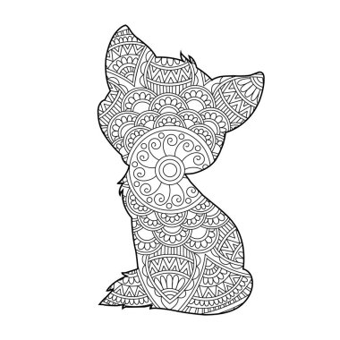 Yetişkinler için Zentangle kedi mandala boyama sayfası Noel kedisi çiçekli hayvan antistresi boyama kitabı