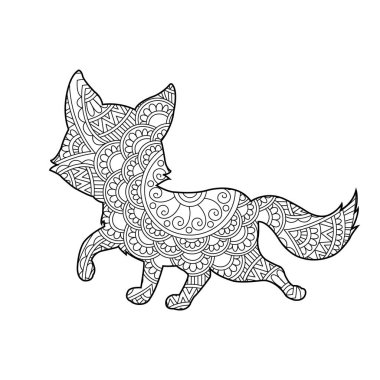Yetişkinler için Zentangle kedi mandala boyama sayfası Noel kedisi çiçekli hayvan antistresi boyama kitabı