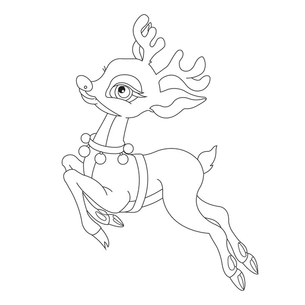 Çocuklar için şirin geyik boyama sayfası Ren geyiği boyama kitabı çizim çizimi