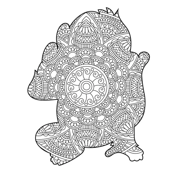 Zentangle Opice Mandala Omalovánky Stránka Pro Dospělé Zvíře Omalovánky Kniha — Stockový vektor