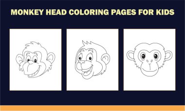 Çocuklar için maymun kafası boyama kitabı. Strese karşı el çizimi zendogru maymun yüzü çizimi çizimi.