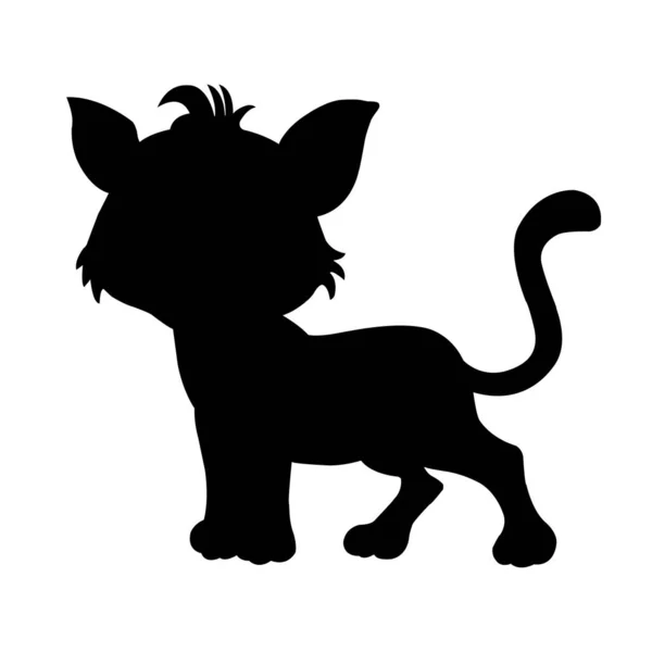 Natal Gato Silhueta Animal Colorir Livro Para Crianças Zentangle Gato — Vetor de Stock