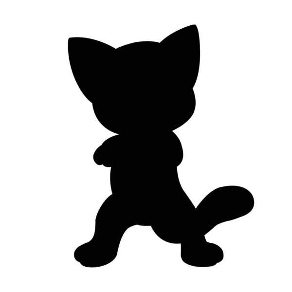 Vánoční Kočka Silueta Zvíře Omalovánky Kniha Pro Děti Zentangle Kočka — Stockový vektor