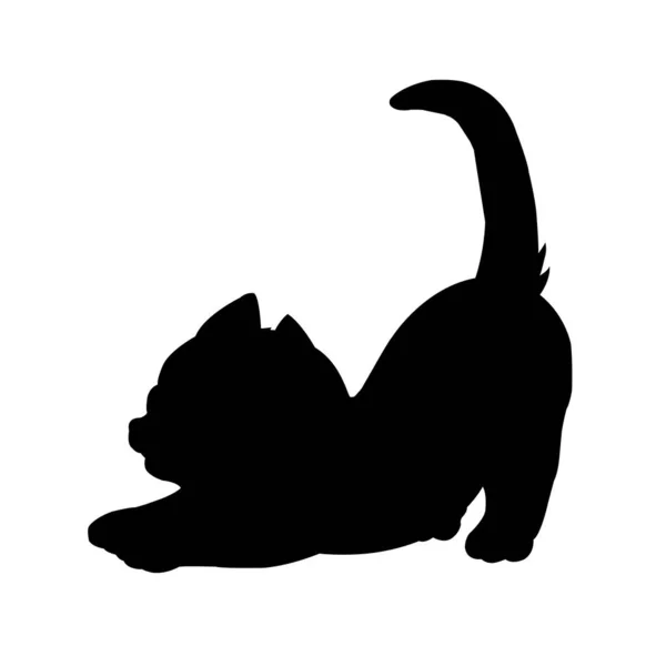 Boże Narodzenie Kot Sylwetka Zwierzę Kolorowanki Książki Dla Dzieci Zentangle — Wektor stockowy