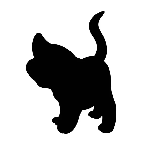 Libro Colorare Animale Silhouette Del Gatto Natale Vettore Del Gatto — Vettoriale Stock