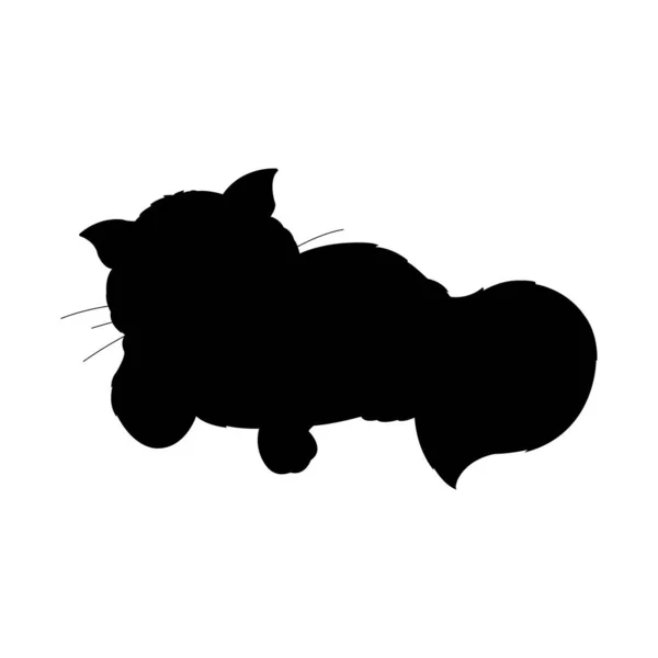 Natal Gato Silhueta Animal Colorir Livro Para Crianças Zentangle Gato — Vetor de Stock