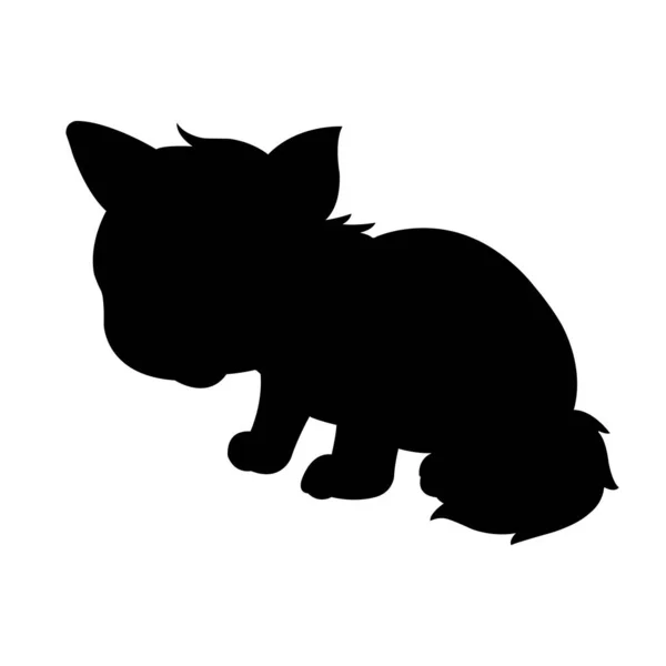 Christmas Cat Silhouette Animal Coloring Book Kids Zentangle Cat Vector — Stock Vector