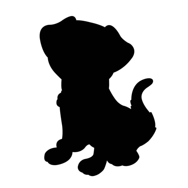 犬のシルエットベクトルは 白い背景動物のシルエットのぬり絵の子供 — ストックベクタ