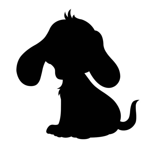 Dog Silhouette Vector Isolated White Background Animals Silhouette Coloring Book — Stock Vector