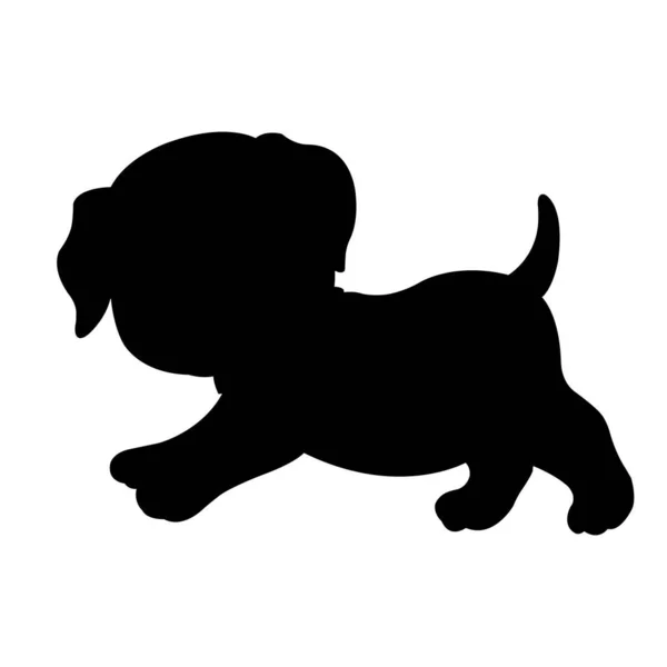 Köpek Silueti Vektörü Beyaz Arka Plandaki Hayvanların Silueti Boyama Kitabı — Stok Vektör