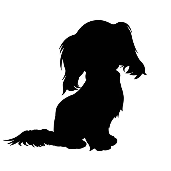 Hund Silhouette Vektor Isoliert Auf Weißem Hintergrund Tiere Silhouette Malbuch — Stockvektor