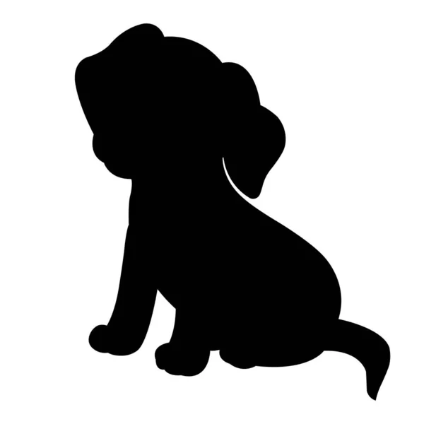 Σκύλος Silhouette Διάνυσμα Απομονώνονται Λευκό Φόντο Ζώα Σιλουέτα Χρωματισμού Παιδιά — Διανυσματικό Αρχείο