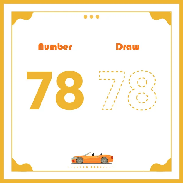 Okul öncesi çocuklar için numara çizimi illüstrasyon öğrenme etkinliği okul kitabına dönüş için