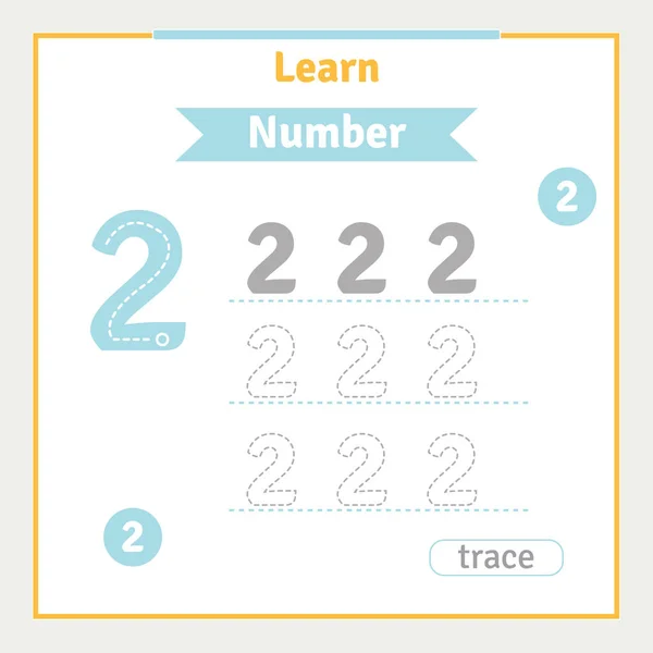 Sayı takip eden vektör anaokulu illüstrasyon numarası öğrenen çocuklar için okul çalışma kağıdına geri dön