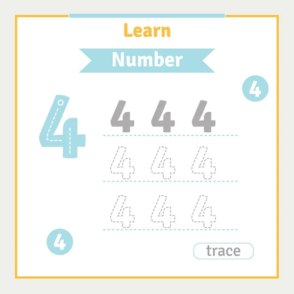 Sayı takip eden vektör anaokulu illüstrasyon numarası öğrenen çocuklar için okul çalışma kağıdına geri dön