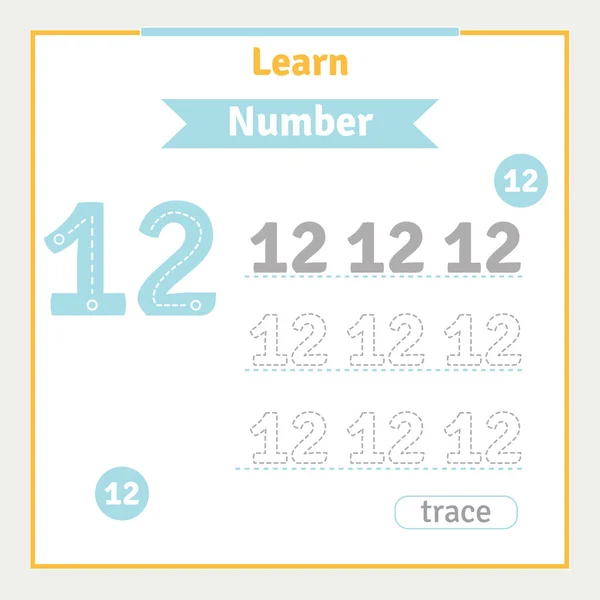 Sayı takip eden vektör anaokulu illüstrasyon numarası öğrenen çocuklar için okul çalışma kağıdına geri dön