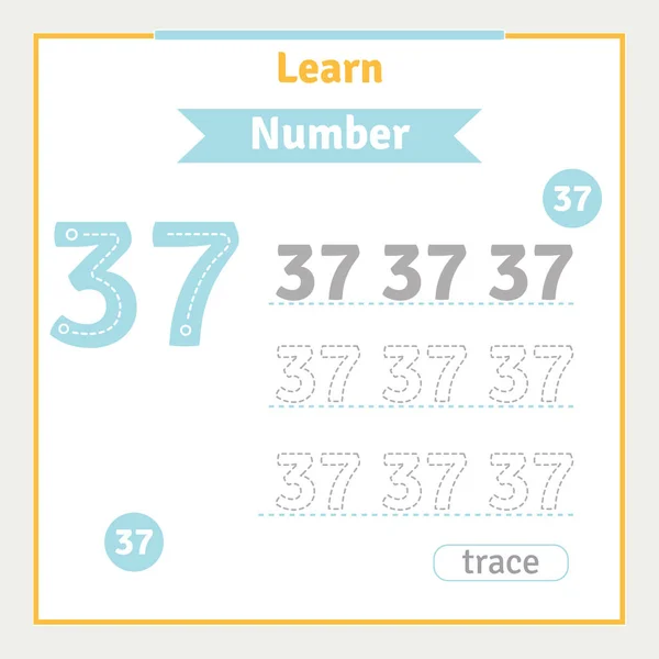 Sayı takip eden vektör anaokulu illüstrasyon numarası öğrenen çocuklar için okul çalışma kağıdına geri dön