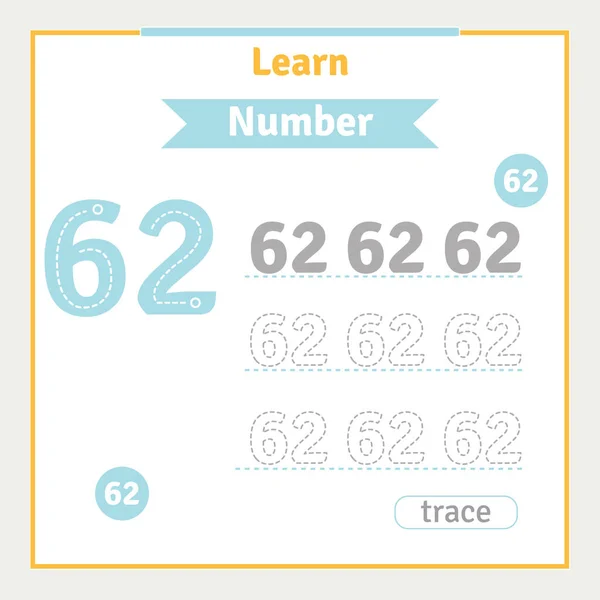 Sayı takip eden vektör anaokulu illüstrasyon numarası öğrenen çocuklar için okul çalışma kağıdına geri dön