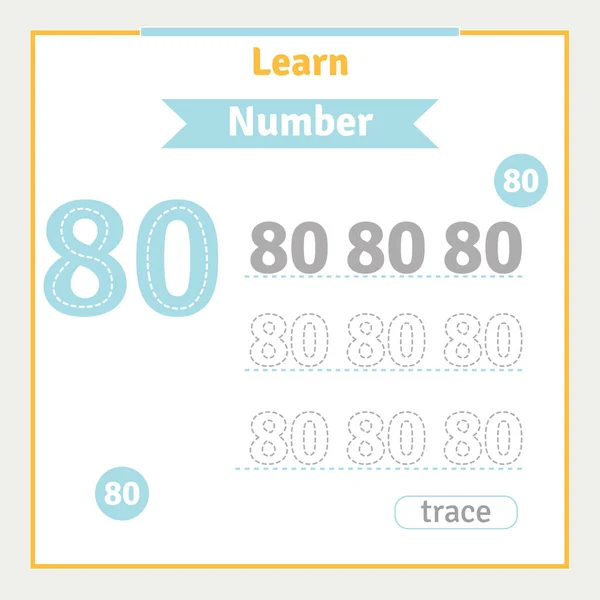 Sayı takip eden vektör anaokulu illüstrasyon numarası öğrenen çocuklar için okul çalışma kağıdına geri dön