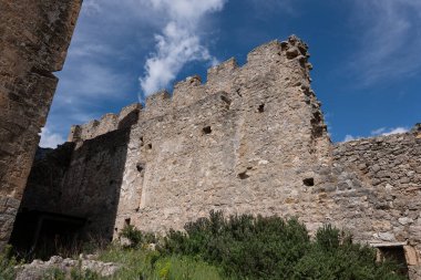 Monvasia 'daki ortaçağ kalesi.