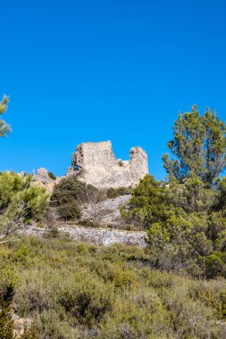 Tepe üzerinde kale kalıntıları