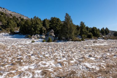 dağların karlı manzarada
