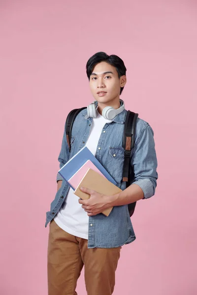 Una Foto Guapo Estudiante Asiático Con Una Mirada Confiada — Foto de Stock