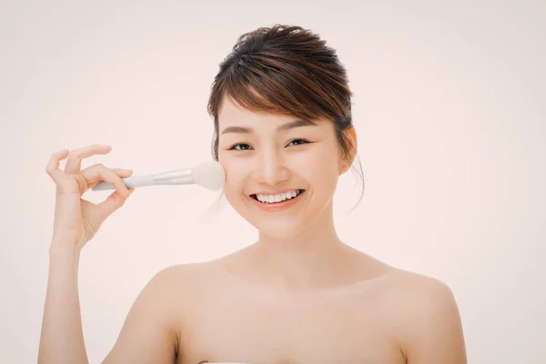 Schöne Junge Asiatin Mit Sauberer Perfekter Haut Porträt Modell Natürliches — Stockfoto