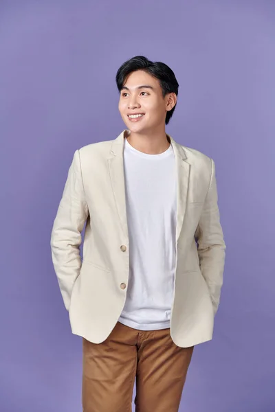 Young Handsome Friendly Face Man Smile Dressed Casually Happy Self — Foto de Stock