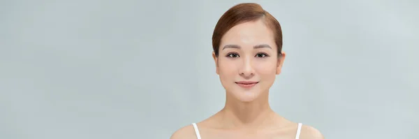 Banner Web Sonriendo Mujer Asiática — Foto de Stock