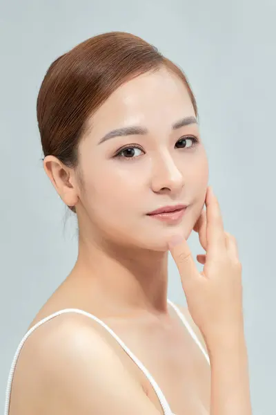 Banner Young Asian Beautiful Girl Has Healthy Bright Skin — Stock Photo, Image
